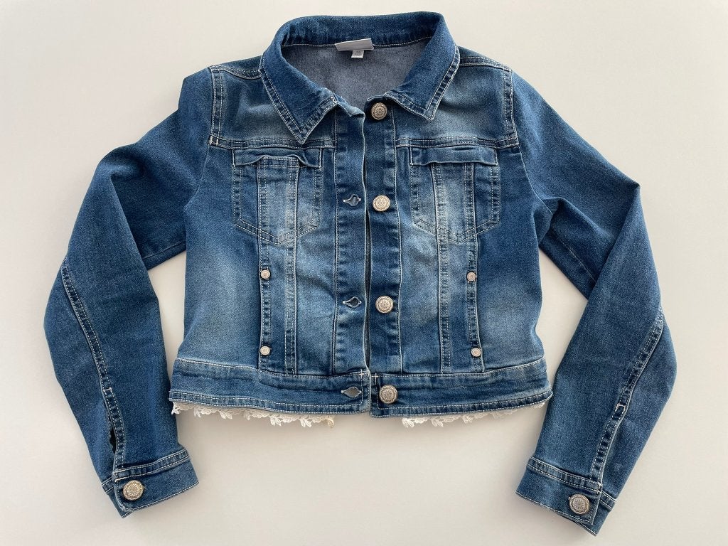 Jeansjas Diamante Blu - maat 140/10j, Kinderen en Baby's, Meisje, Nieuw, Ophalen of Verzenden, Diamante Blu