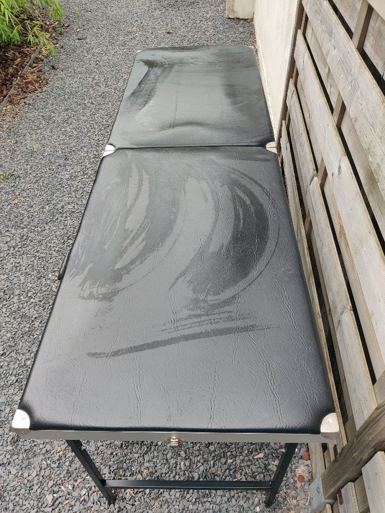 Inklapbare lederen tafel (massage of andere doeleinden), Sport en Fitness, Ophalen, Gebruikt