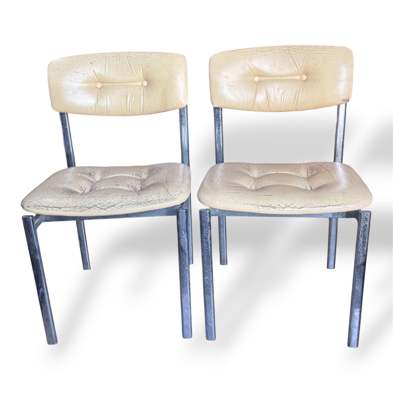 Lot 2 chaises, Trois, Autres couleurs, Métal, Enlèvement