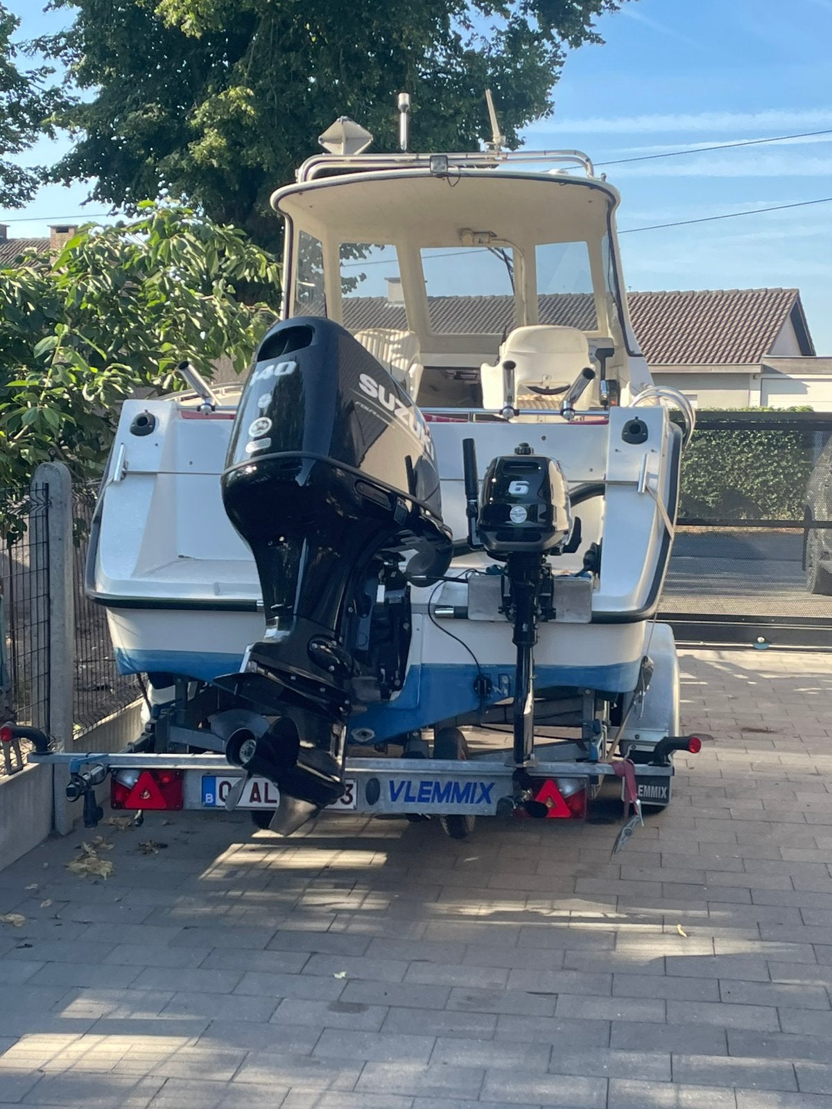 Visboot raider 18 fisherman, Buitenboordmotor, Trailer, Polyester, Visboot