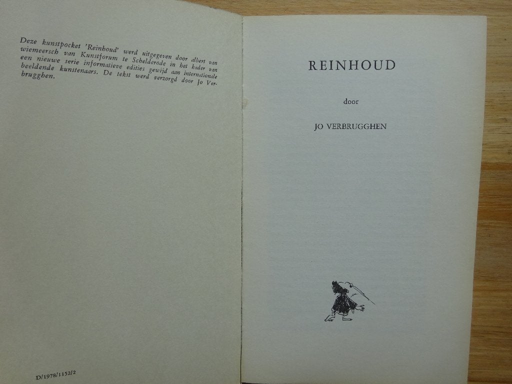 Reinhoud, monografie Kunstpocket, 1978, Gelezen, Jo Verbrugghen, Ophalen of Verzenden, Schilder- en Tekenkunst