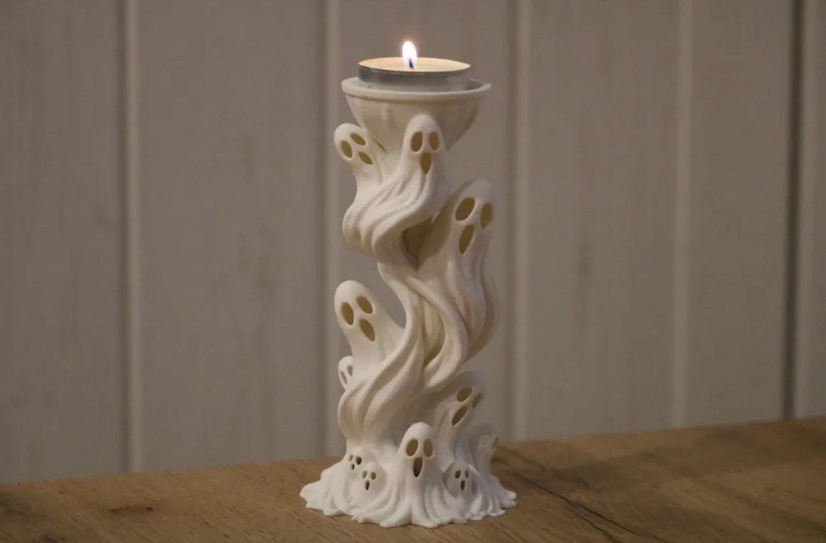 Skull ghost candle tealight  candle, Huis en Inrichting, Kunststof, Verzenden, Overige merken, Zo goed als nieuw