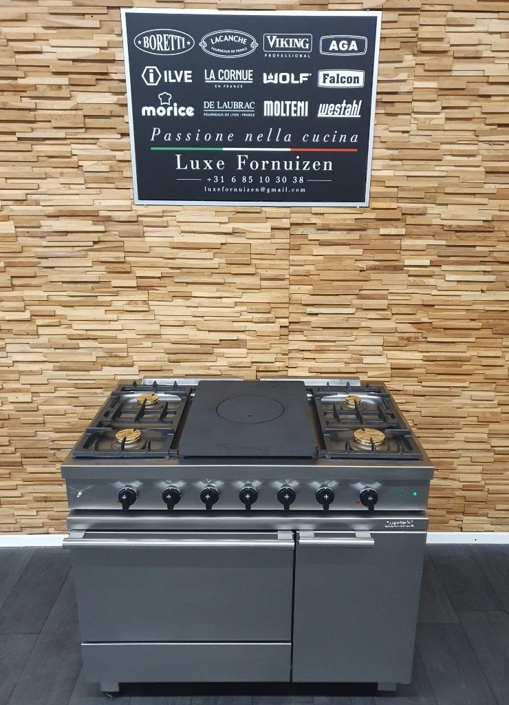 Westahl Fornuis 100cm RVS / inox Coupe de Feu 2 ovens, Gaz, Classe énergétique A ou plus économe, Comme neuf, Enlèvement