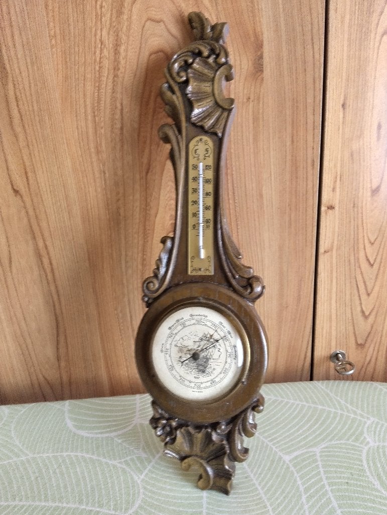 Antieke thermometer barometer, Antiek en Kunst, Ophalen