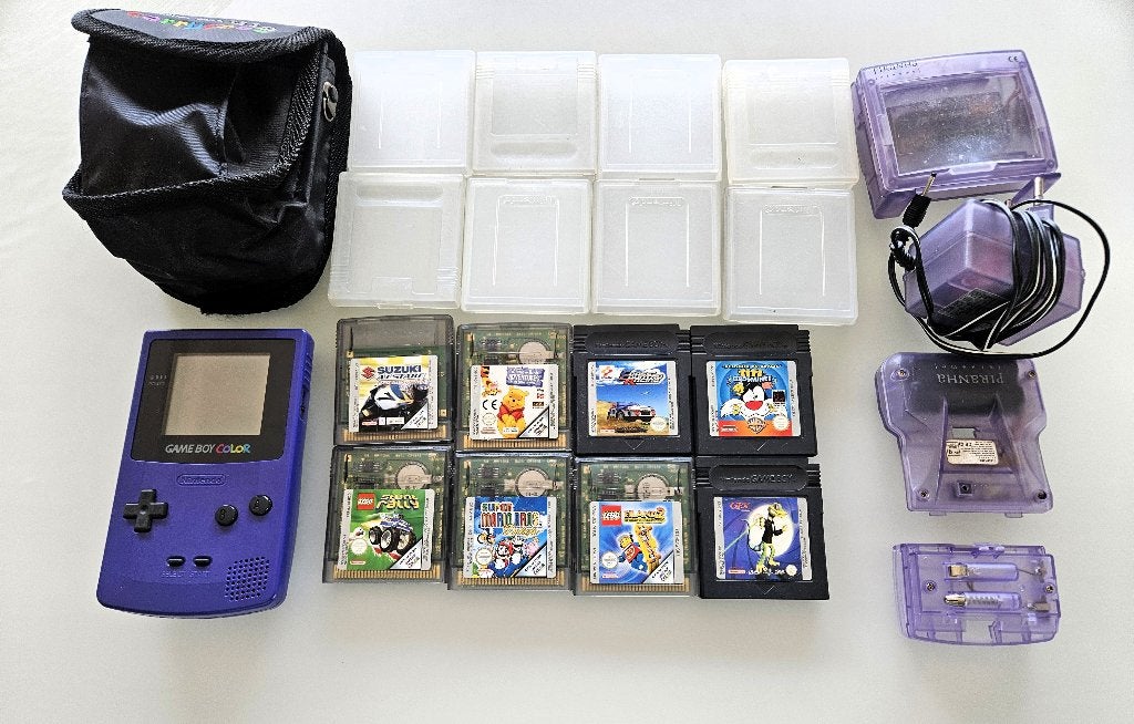 Game Boy Color console ,8 GB color games, tasje, accessoires, Games en Spelcomputers, Spelcomputers | Nintendo Game Boy, Ophalen of Verzenden