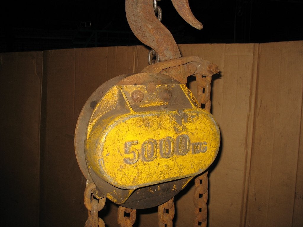 Ketting takel, Ophalen, Gebruikt, Handmatig
