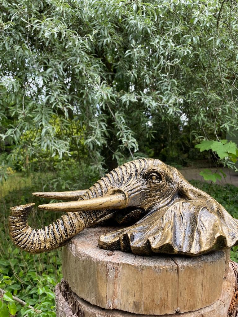 Beeld schild wand olifant tuin, dieren, dierentuin 30cm, Tuin en Terras, Tuinbeelden, Nieuw, Dierenbeeld, Kunststof, Ophalen of Verzenden