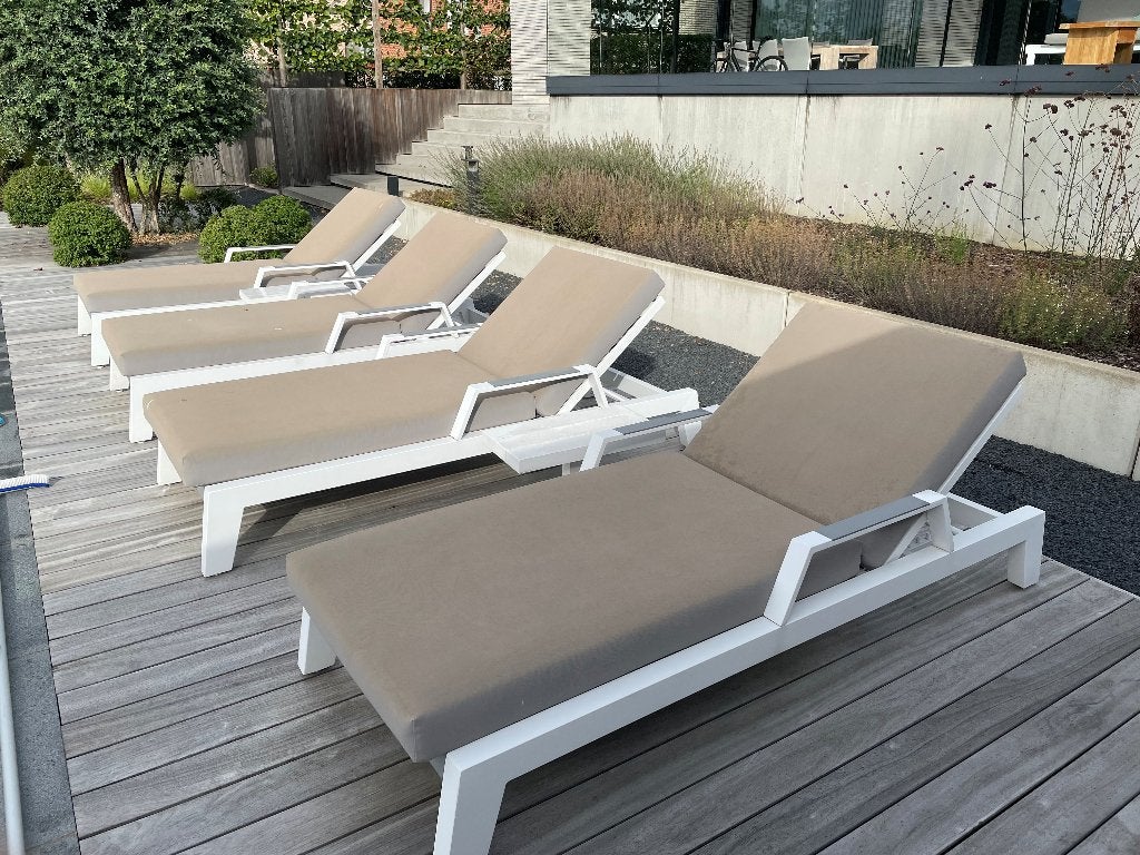 Ligstoelen, Tuin en Terras, Ophalen, Zo goed als nieuw, Aluminium, Verstelbaar