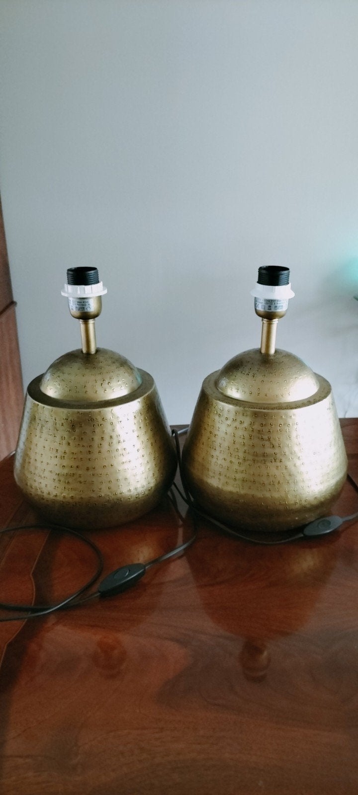 2 Lampes pour abajour couleur doré, Enlèvement, Comme neuf