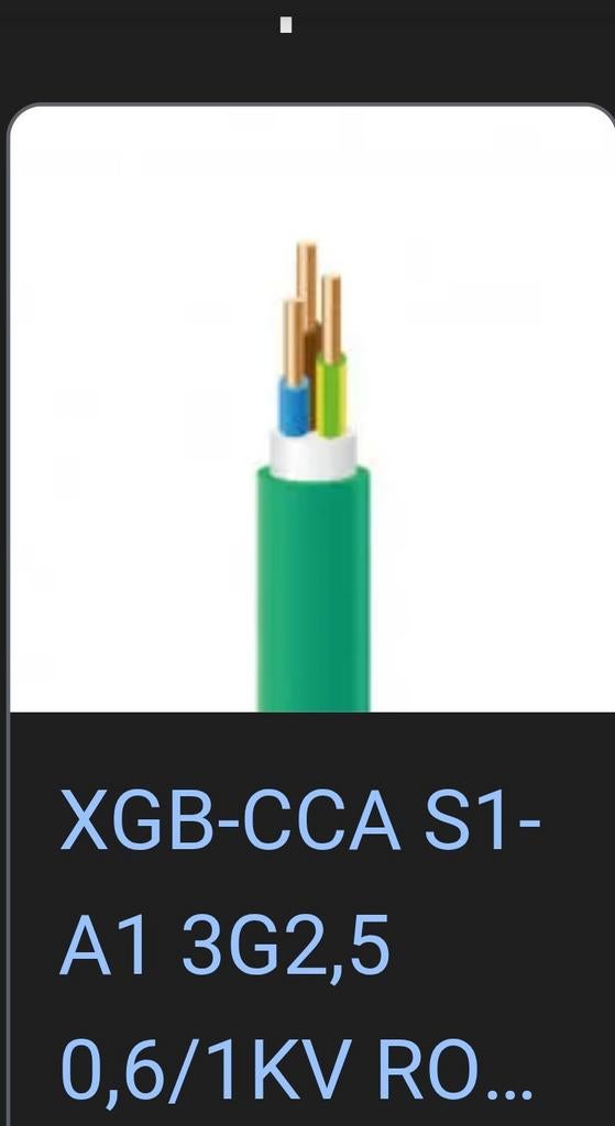 XVB3G2,5 ; XGB3G2,5, Bricolage & Construction, Enlèvement, Neuf, Câble ou Fil électrique