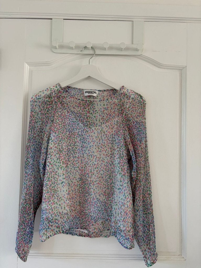 100% slik top multicolor Essentiel - Maat 34, Meerkleurig, Ophalen of Verzenden, Zo goed als nieuw, Essentiel Antwerp
