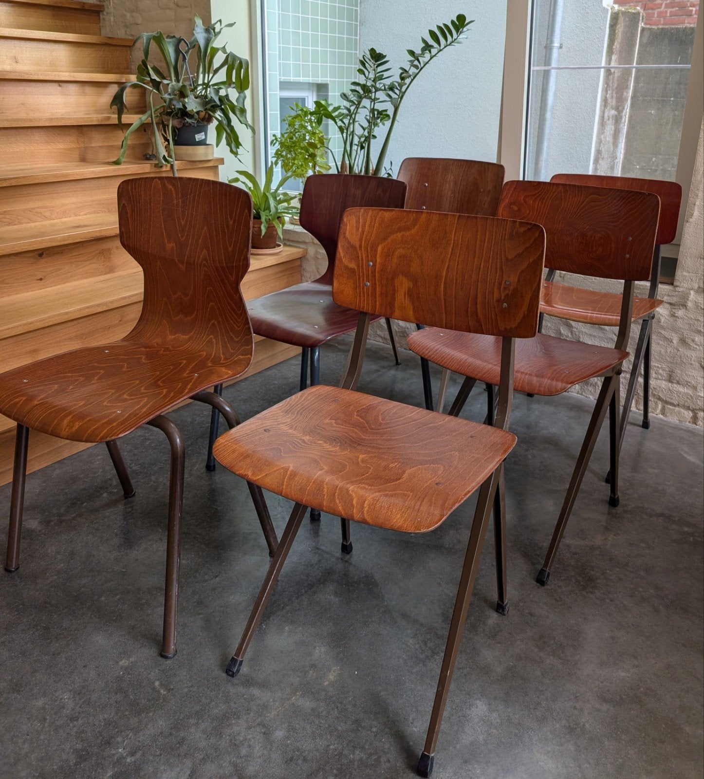 Vintage schoolstoelen / 6 stuks, Enlèvement