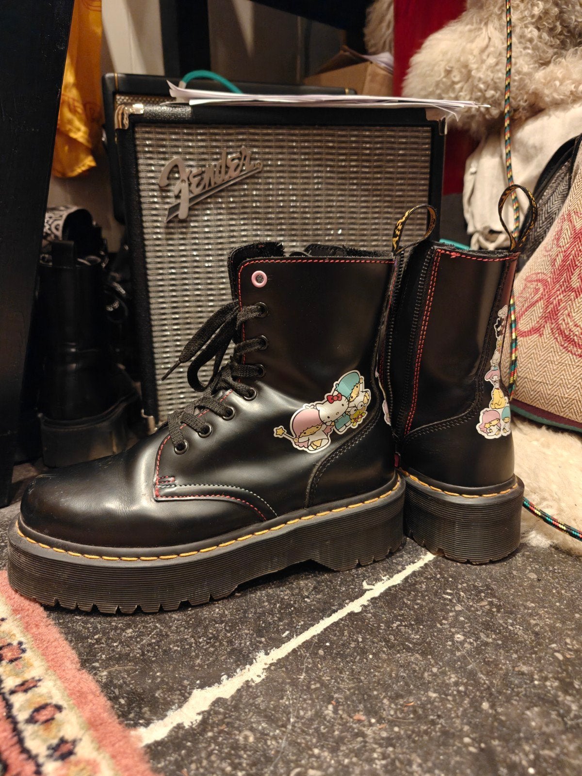 Hello Kitty Dr. Martens, Hoge laarzen, Zwart, Ophalen of Verzenden, Dr. Martens