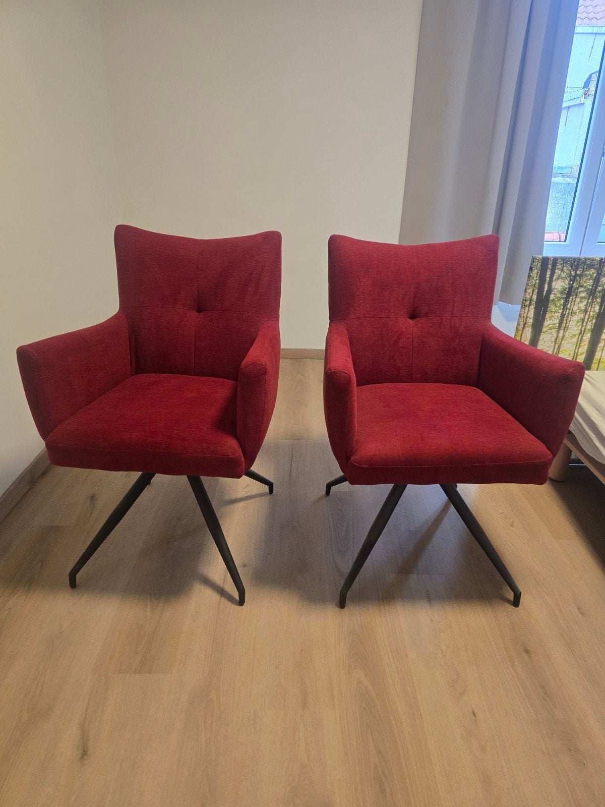 Design stoel, Maison & Meubles, Chaises, Enlèvement ou Envoi, Comme neuf, Rouge, Tissus