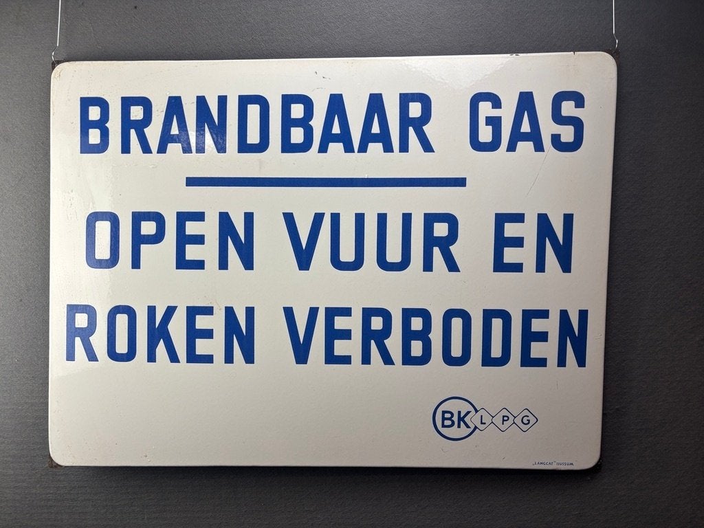 Roken en open vuur verboden Langcat Bussum BK LPG, Ophalen, Zo goed als nieuw, Reclamebord