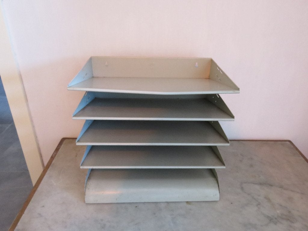 Vintage industriële metalen organizer bureau sorteerrek, Antiek en Kunst, Ophalen of Verzenden