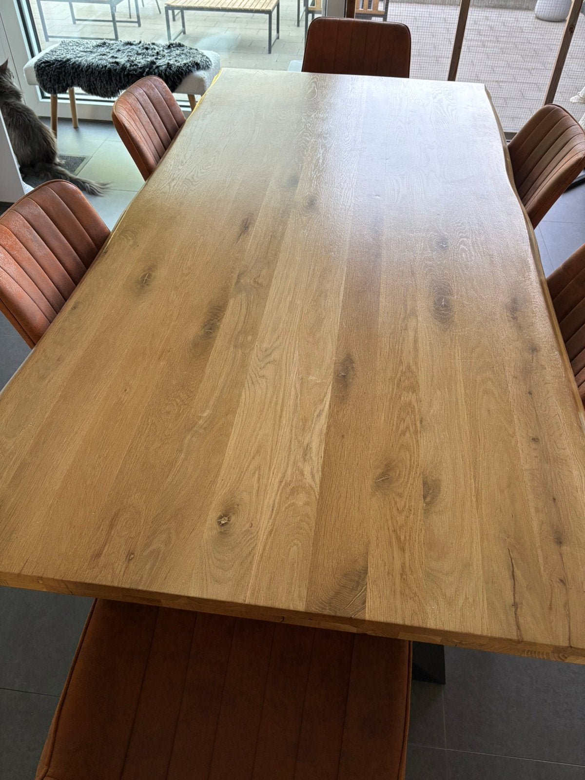 Vol eiken tafel met 6 stoelen, Ophalen, Zo goed als nieuw