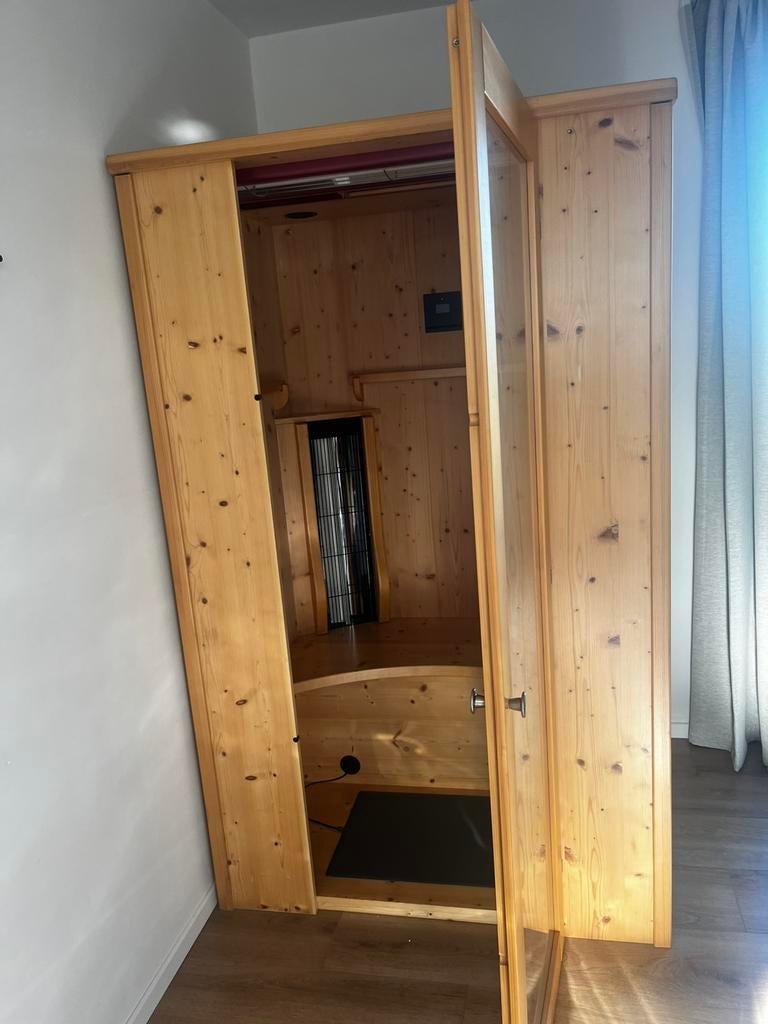 Physiotherm infraroodcabine 2 personen – TOPMERK – sauna, Ophalen, Zo goed als nieuw, Accessoires