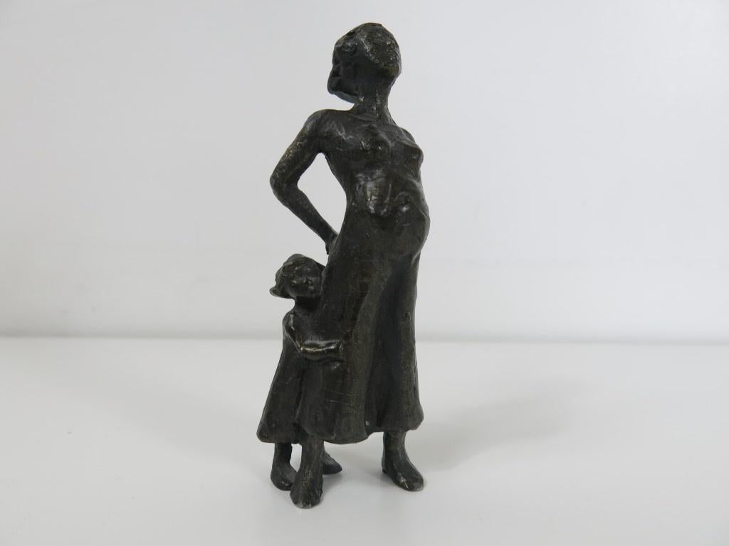 Statue en bronze d'une femme enceinte avec un enfant, Antiquités & Art, Antiquités | Bronze & Cuivre, Bronze, Enlèvement ou Envoi