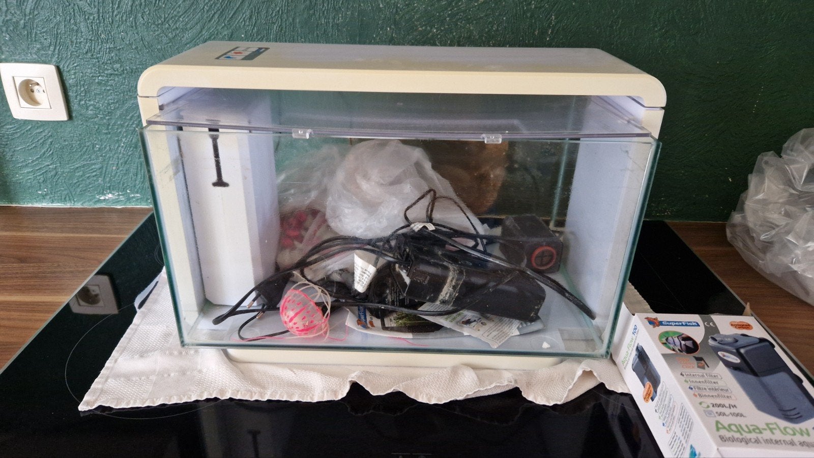 Aquarium superfish avec pompe et décos, Ophalen, Superfish