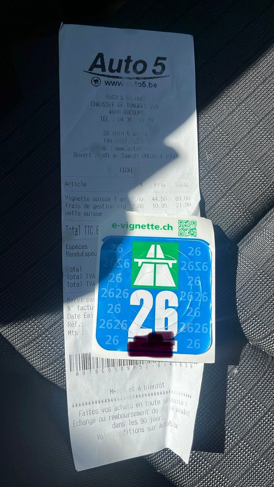 Vignette autoroutes Suisse 2026, Tickets & Billets