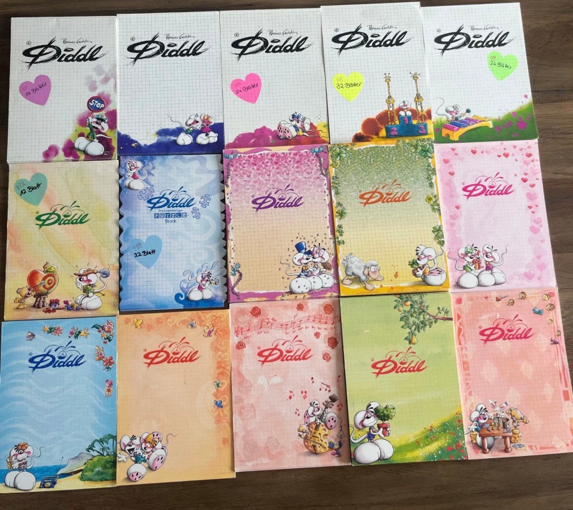 41 Diddl blokken A5 formaat, Verzamelen, Ophalen of Verzenden, Diddl, Zo goed als nieuw, Papier, Kaart of Schrift