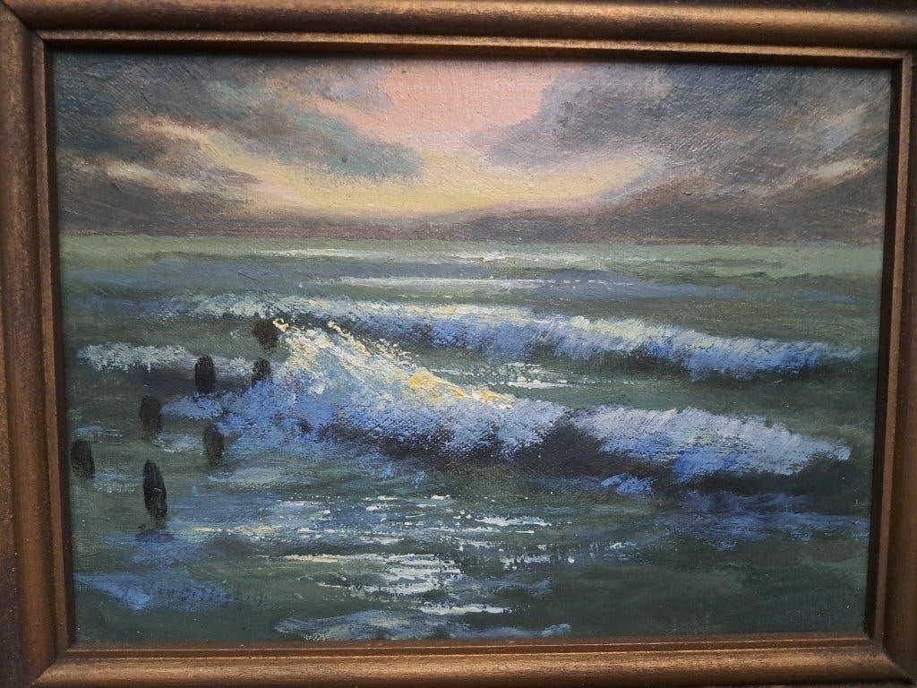 G.Van Belleghem vue sur la mer, Antiquités & Art, Art | Peinture | Classique, Enlèvement ou Envoi, Peinture à l'huile, Peint à la main