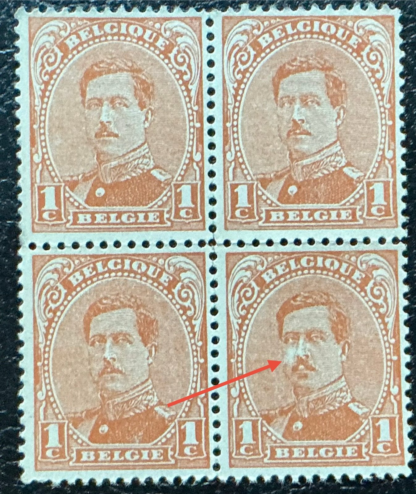 LOT 823. COB: 135 Cu. ALBERT I. Tache blanche. MNH. Bloc., Neuf, Enlèvement ou Envoi, Non oblitéré, Gomme originale