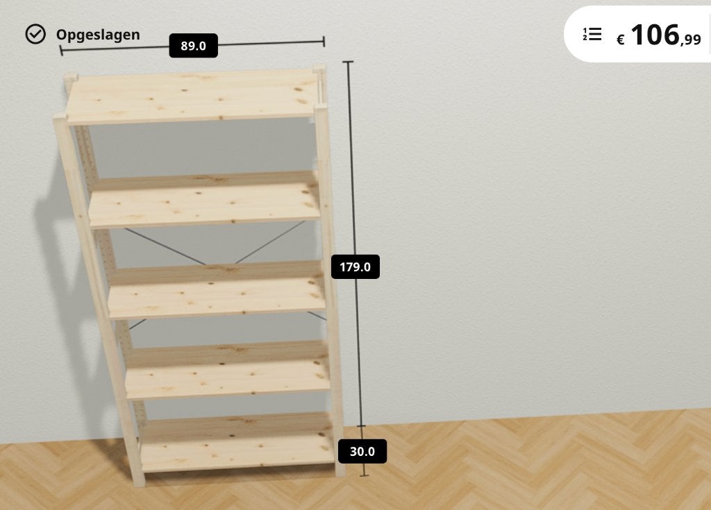 Ivar stellingkast Ikea, Huis en Inrichting, Ophalen, Met plank(en), Ikea, Deens, Hout, 50 tot 100 cm