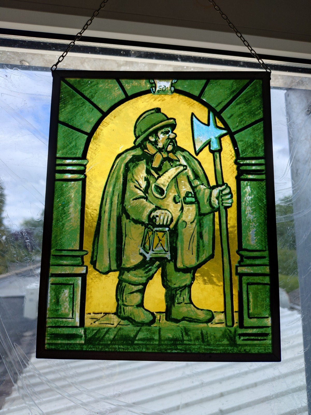 Antiek glasraam wachten/security, Enlèvement ou Envoi