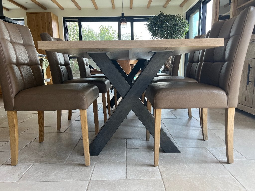 Tafel + 6 stoelen, Huis en Inrichting, Ophalen, 200 cm of meer, 50 tot 100 cm, Zo goed als nieuw
