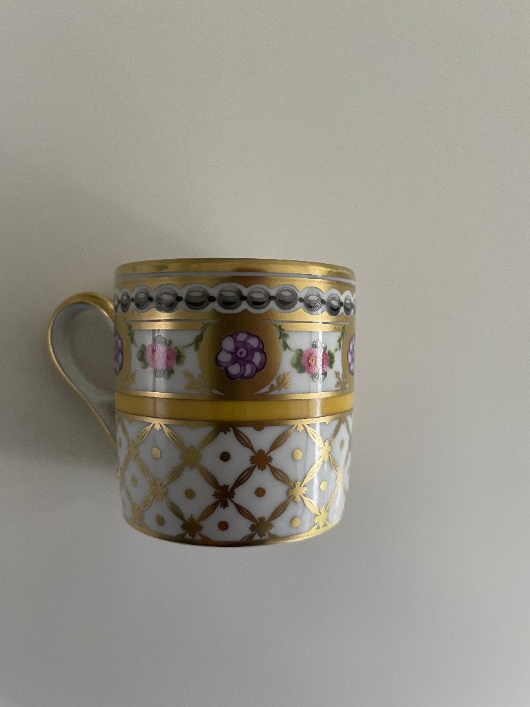 Limoges Ancienne Manufacture Royale kopje – Rosaces Violine, Antiek en Kunst, Ophalen
