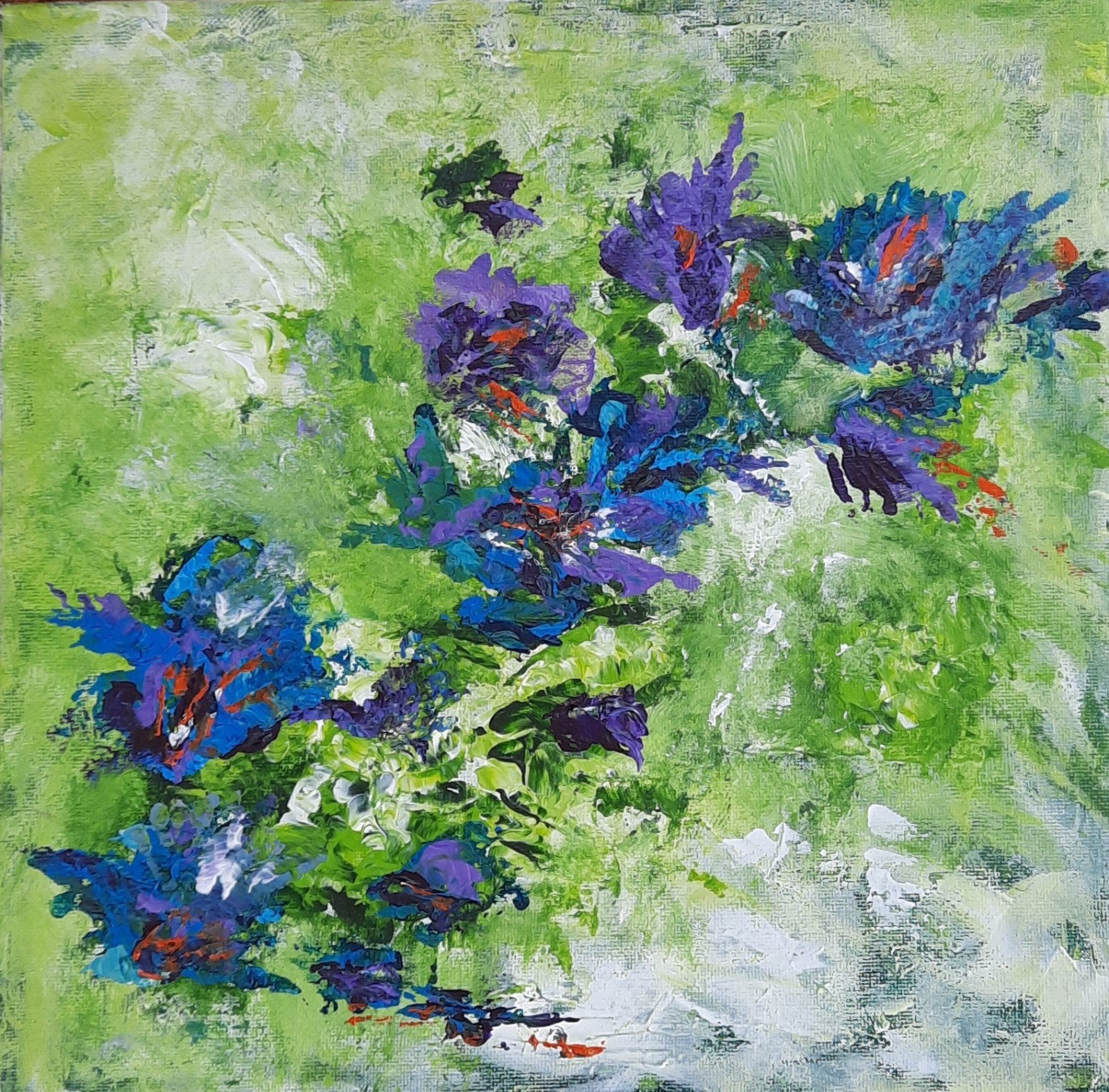 Veldbloemen, Antiek en Kunst, Kunst | Schilderijen | Modern, Ophalen of Verzenden