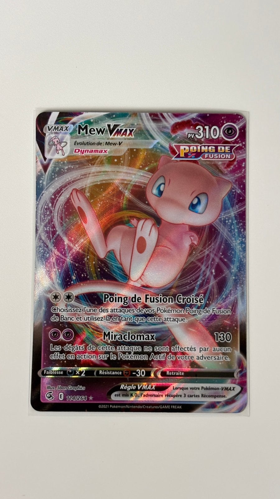 Mew VMax frans, perfecte staat 114/264, Ophalen of Verzenden, Nieuw, Losse kaart, Foil