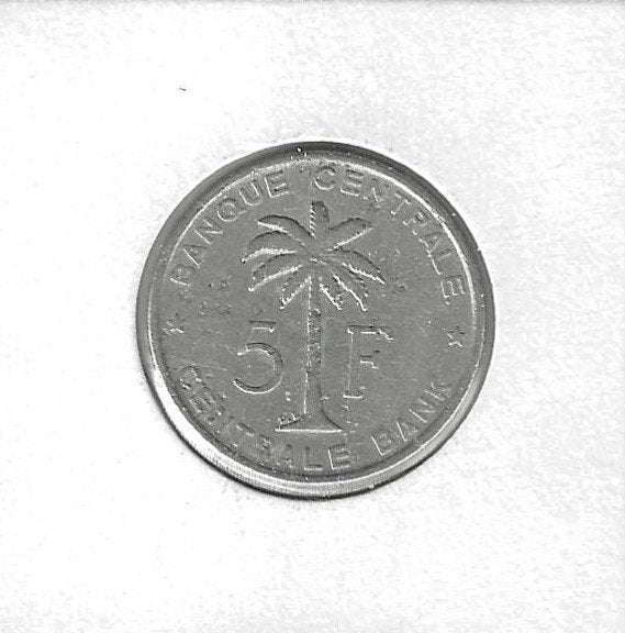 Belgisch Congo (Ruanda-Urundi), 5 Francs 1956., Postzegels en Munten, Ophalen of Verzenden, Overige landen, Losse munt