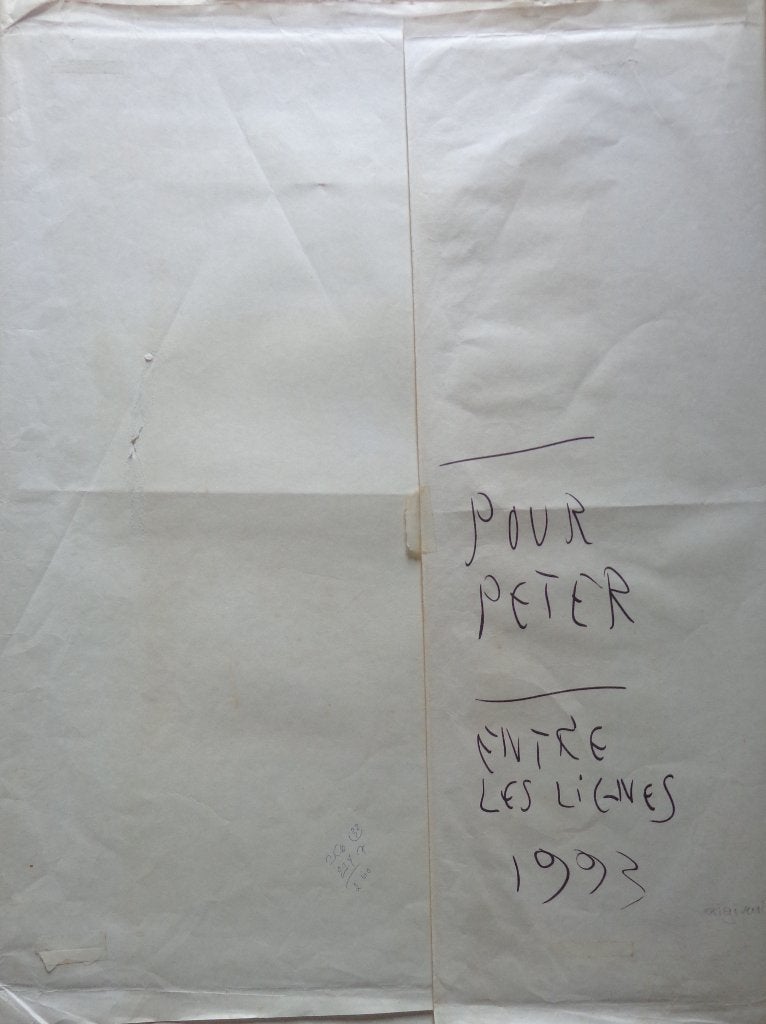 PIERRE ALECHINSKY / ENTRE LES LIGNES / HANDSCHRIFT / 72x54cm, Antiek en Kunst, Kunst | Schilderijen | Modern, Overig onderwerp