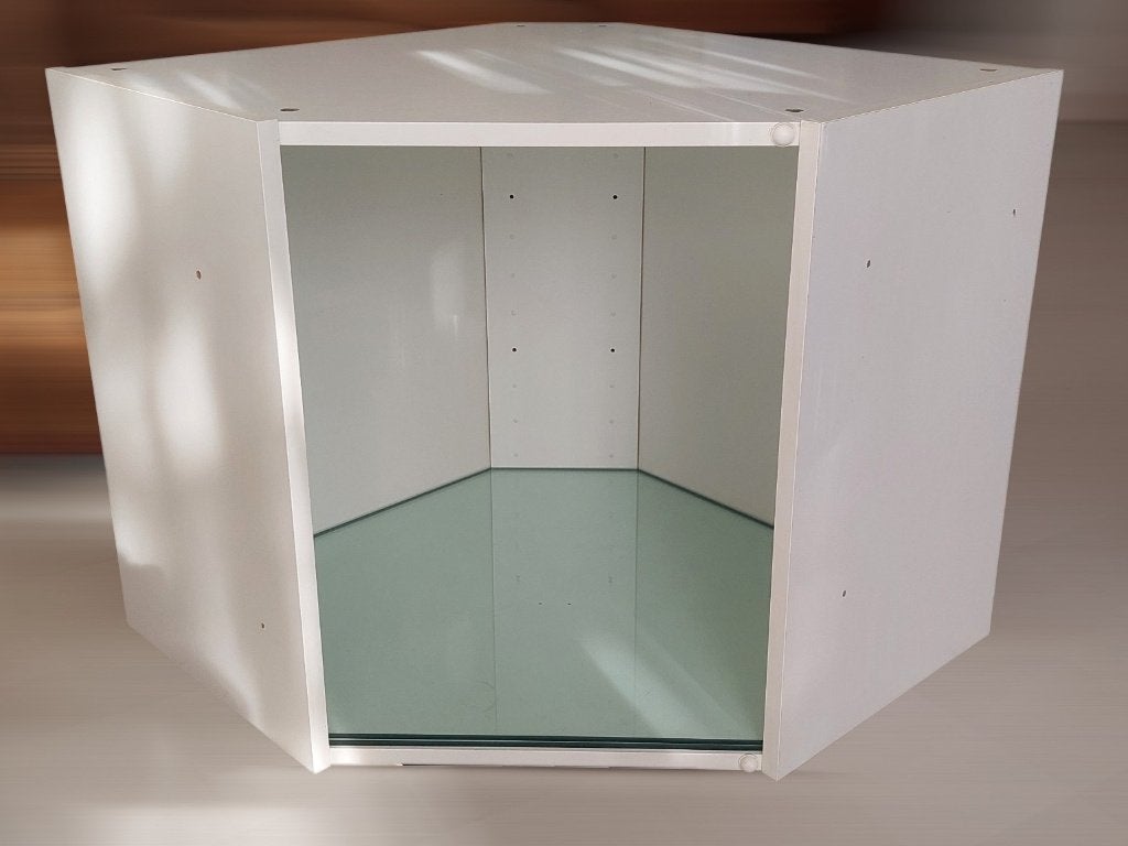 Meuble IKEA METOD  Étagères en verre UTRUSTA + Porte vitrée, Ophalen, Minder dan 50 cm, Wit, Nieuw