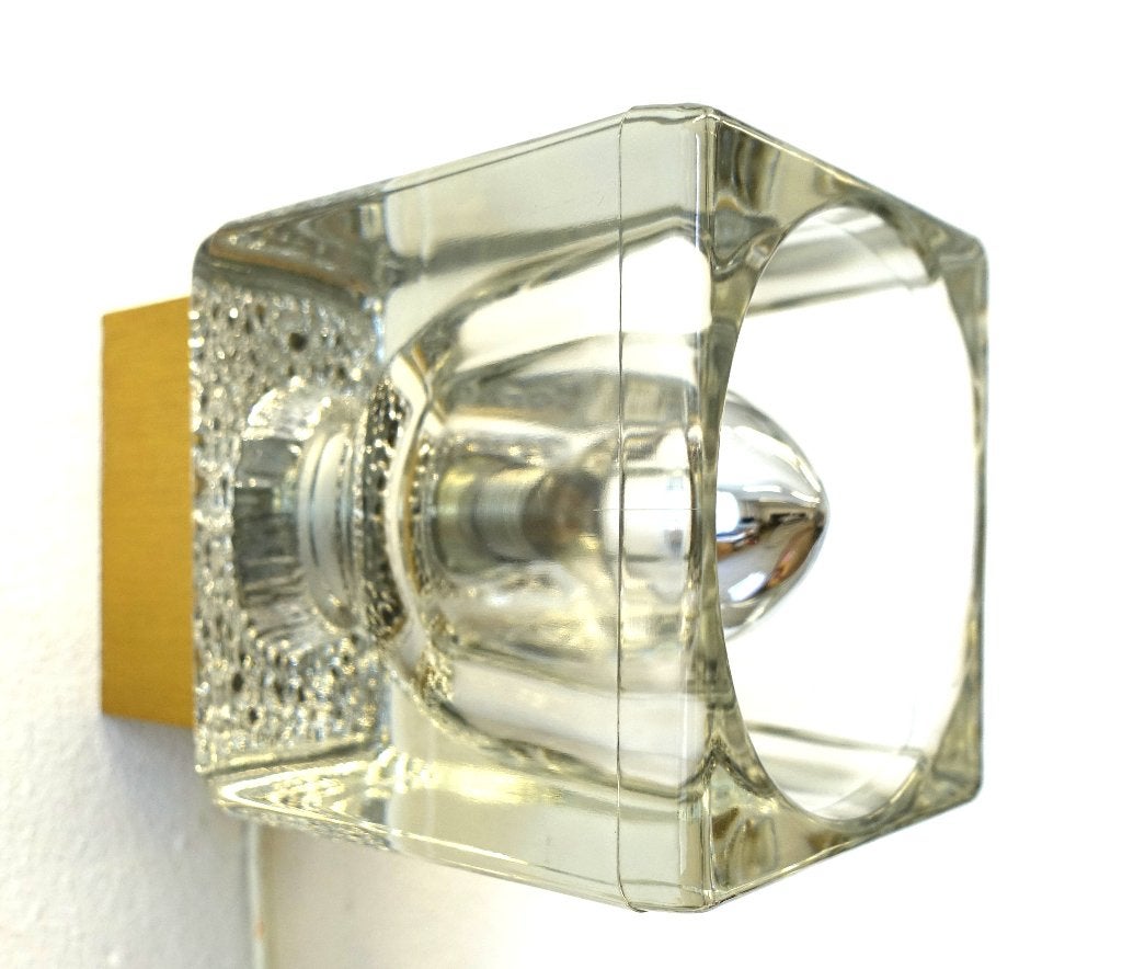 Vintage Peill & Putzler wandlamp Ice Cube, Enlèvement ou Envoi, Utilisé, Verre, Vintage design Space Age Mid-Century