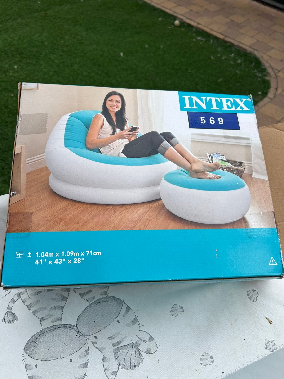 Intex opblaasbare zetel met poef - ongebruikt, Ophalen, Rond, Nieuw, Minder dan 200 cm