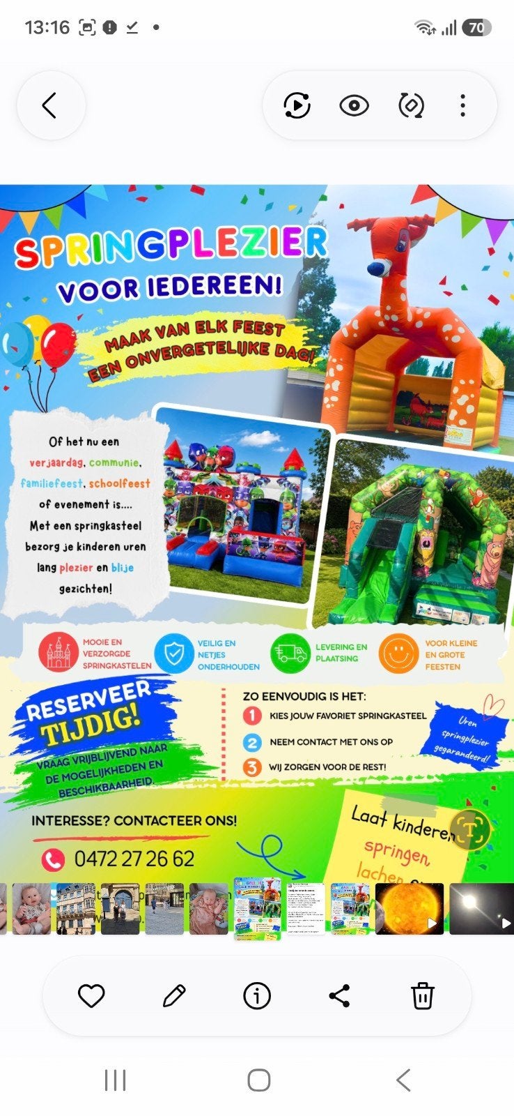 springkasteel te huur, Ophalen