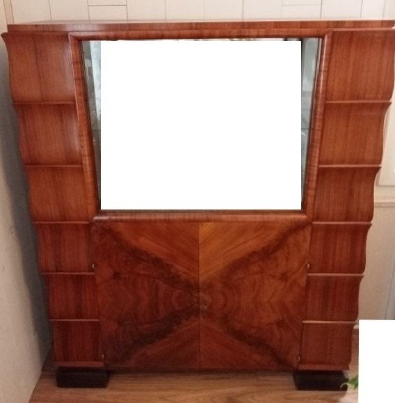 De Coene vitrine, hoog art deco, 1932, Gebr Decoene Kortrijk, Ophalen