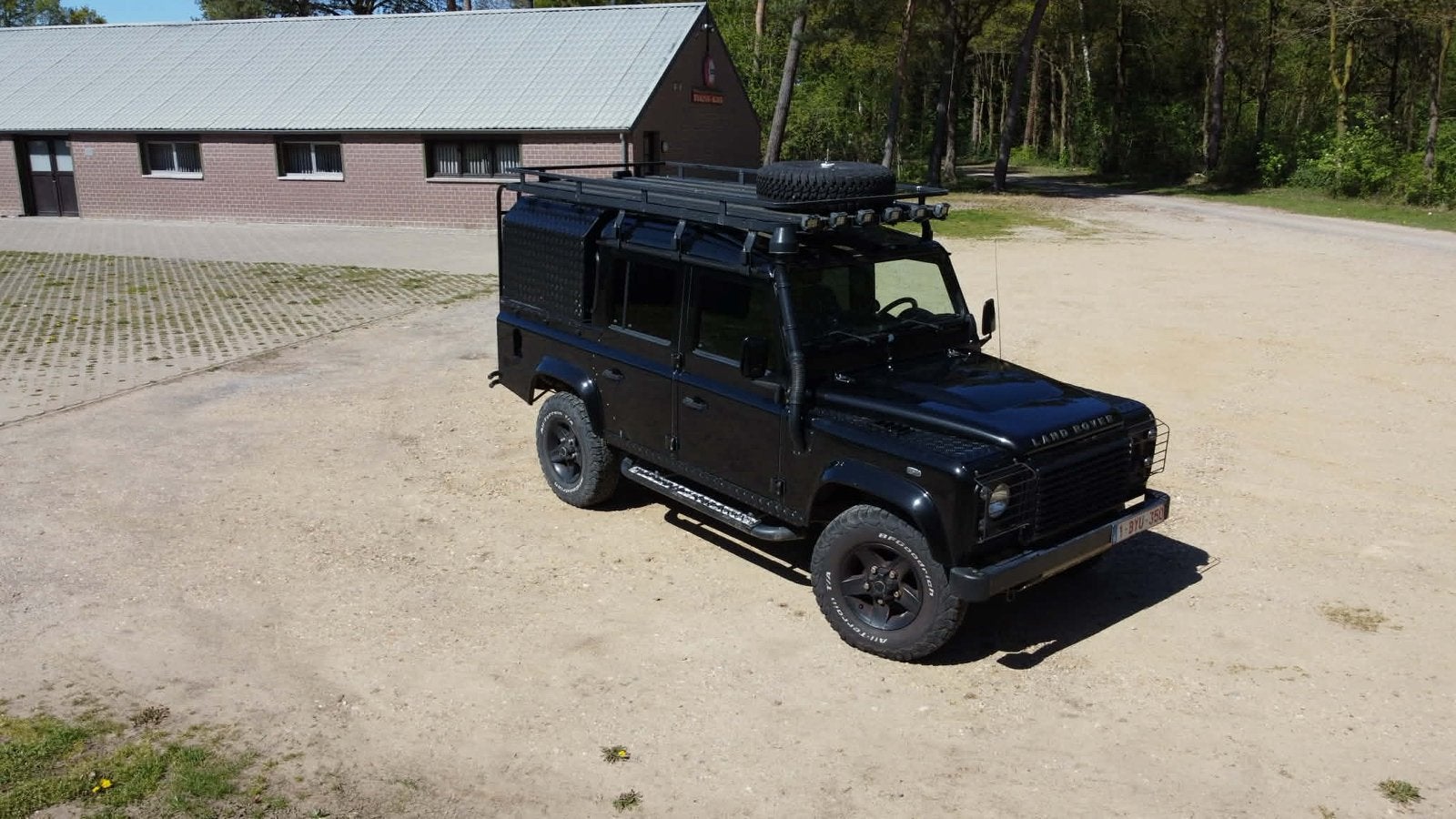 Unieke Landrover Defender, 4 deurs, 4x4, Zwart, Leder en Stof