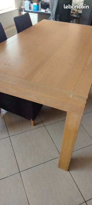 grande table hetre massif + chaises confort housses lavables, Maison & Meubles, Hetre massif clair, 200 cm ou plus, Comme neuf