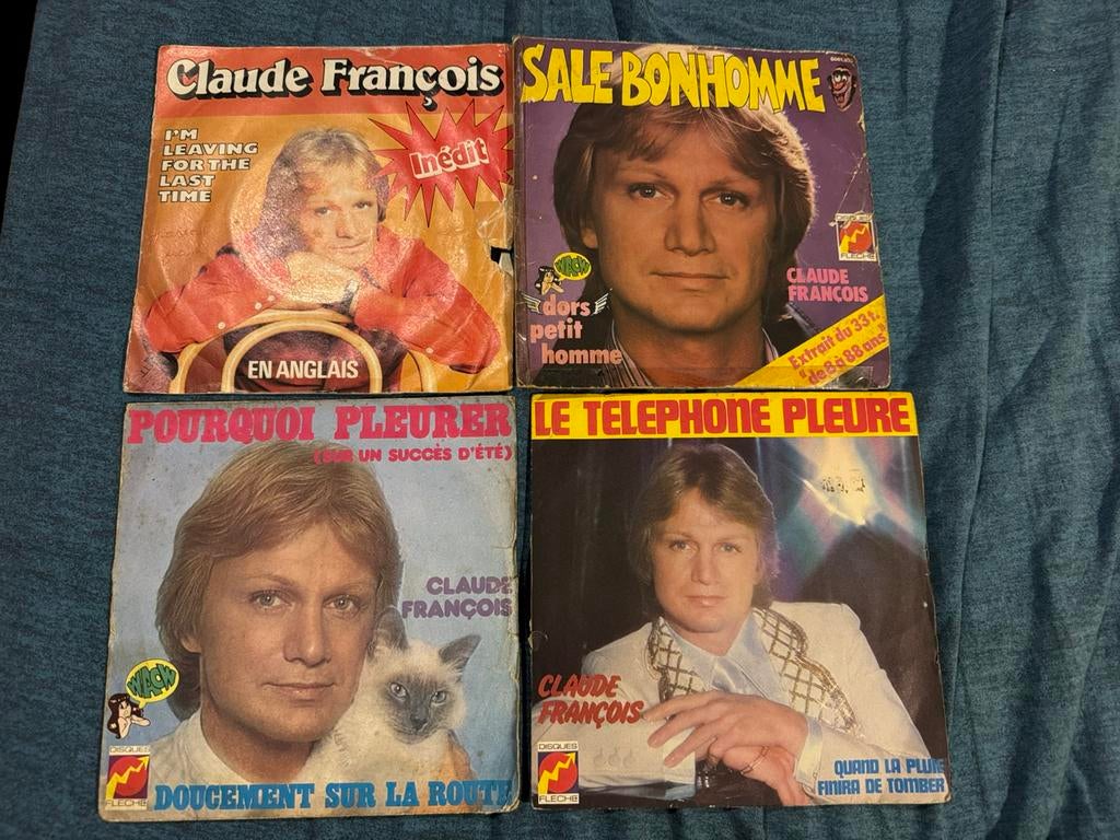 Claude François 7 vinyles 45 tours dont très rares, CD & DVD, Enlèvement ou Envoi, Utilisé, Pop, EP