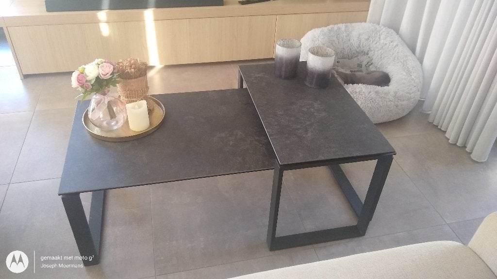 Table basse Actona Kamma (design), gris foncé, deux pièces, Neuf, 100 à 150 cm, Enlèvement, 50 à 100 cm