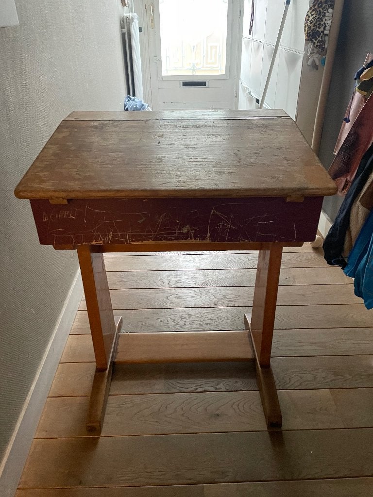 Schoolbank, Autres marques, Bureau d'écolier, Vintage, Bois