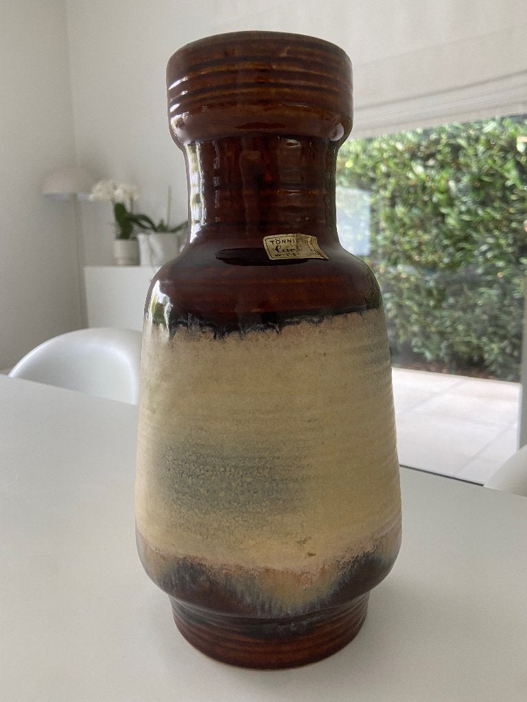 Vintage vaas van West Germany, Huis en Inrichting, Woonaccessoires | Vazen, Ophalen of Verzenden, Gebruikt, Bruin
