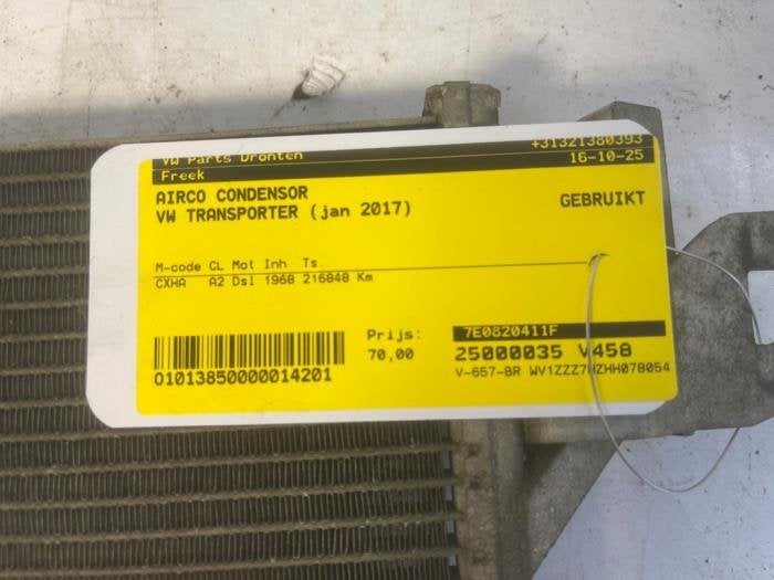Airco Condensor van een Volkswagen Transporter, Gebruikt, -, Volkswagen, -