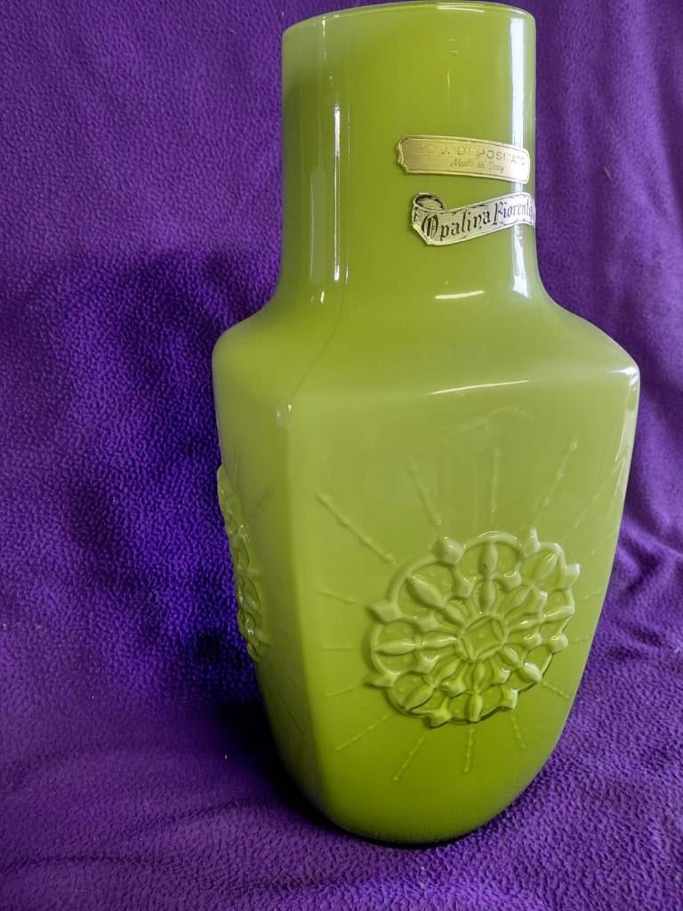 mooie glazen opaline vintage vaas, Ophalen