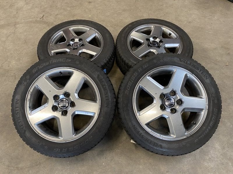 16 inch originele velgen + winterbanden Volvo V40 S40 C30 V5, Pneus et Jantes, Pneus hiver, 16 pouces, -